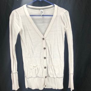 White button down cardigan